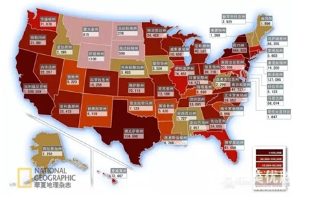 美国华人最新分布图！加州成聚集地华人超36万