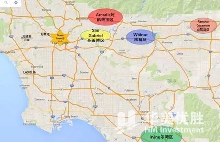 然后洛杉矶的区,随着地理位置不同,也都有着不同的特色,在居住