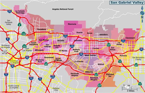 先来简单介绍一下洛杉矶县的圣盖博谷(san gabriel valley.